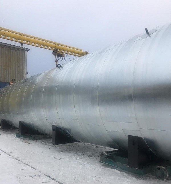 Резервуар горизонтальный стальной подземный объемом 100 м3 типа РГСП 100